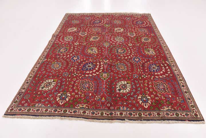 6' 8 x 9' Hand Knotted Tabriz Persian Wool Rug