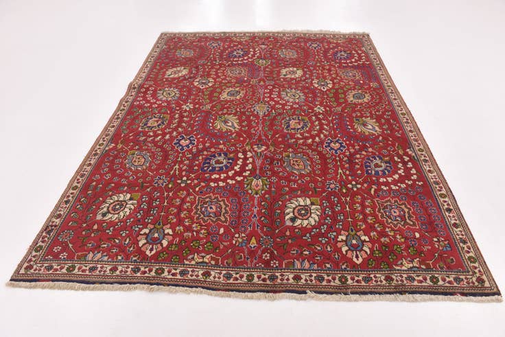 Detail image of 6' 8 x 9' Hand Knotted Tabriz Persian Wool Rug