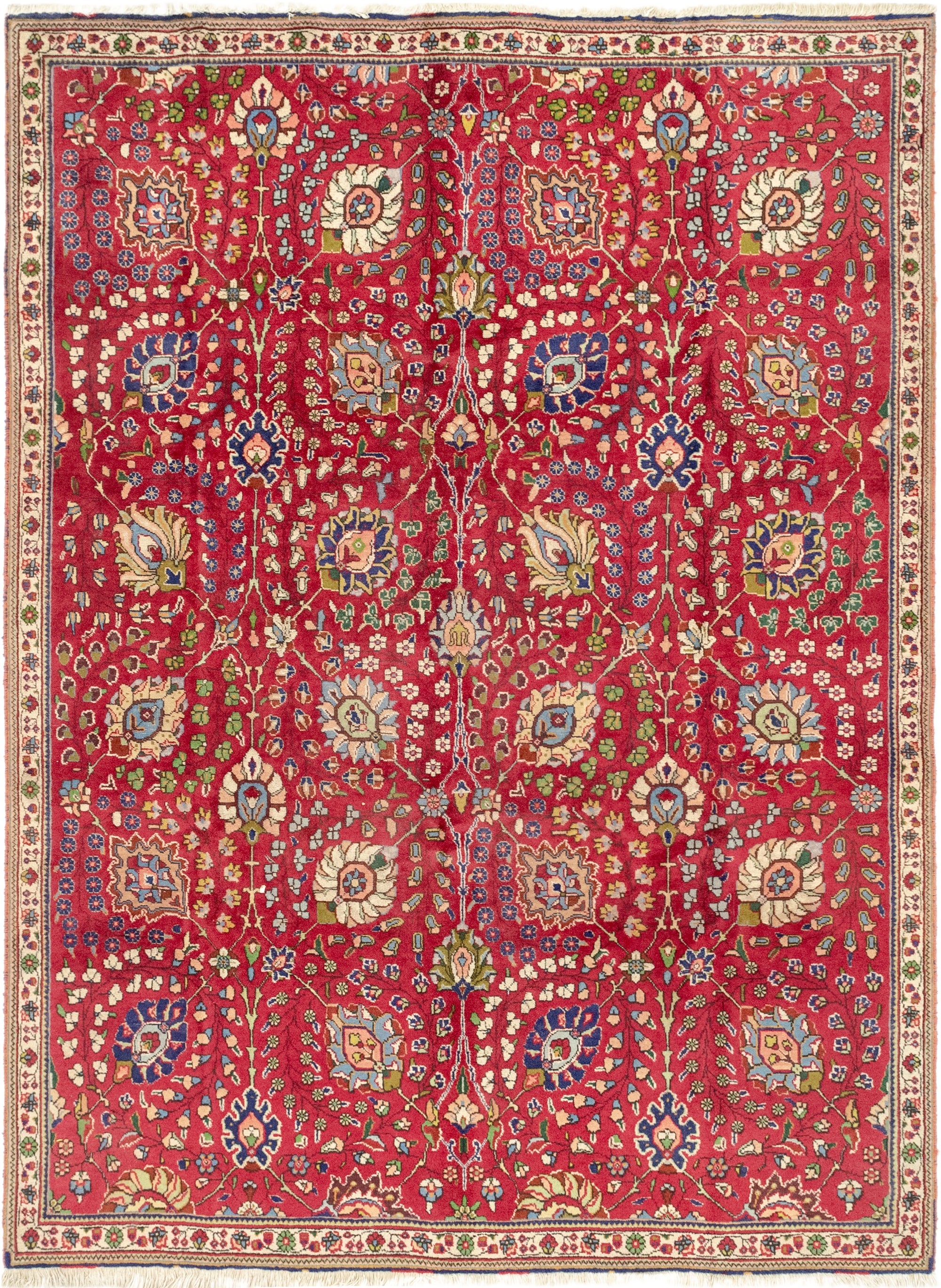 6' 8 x 9' Hand Knotted Tabriz Persian Wool Rug