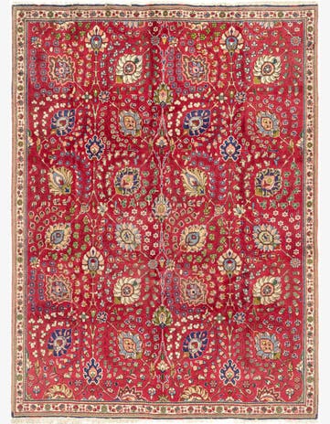 6' 8 x 9' Hand Knotted Tabriz Persian Wool Rug