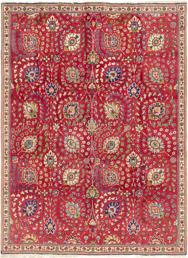 6' 8 x 9' Hand Knotted Tabriz Persian Wool Rug