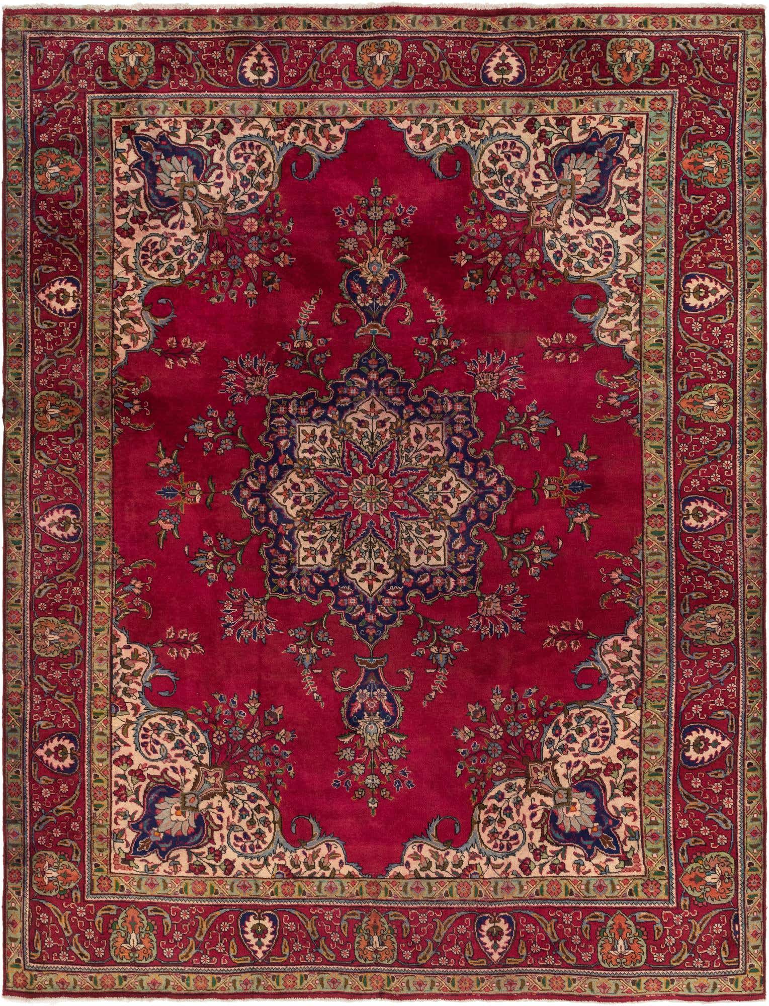 9' 7 x 12' 9 Hand Knotted Tabriz Persian Wool Rug