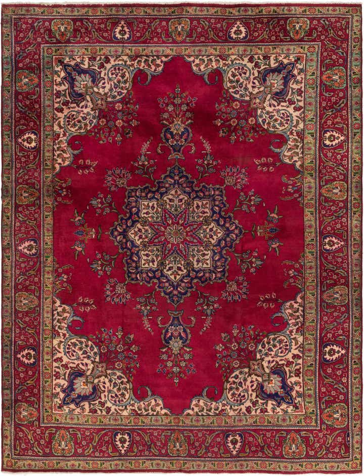 9' 7 x 12' 9 Hand Knotted Tabriz Persian Wool Rug