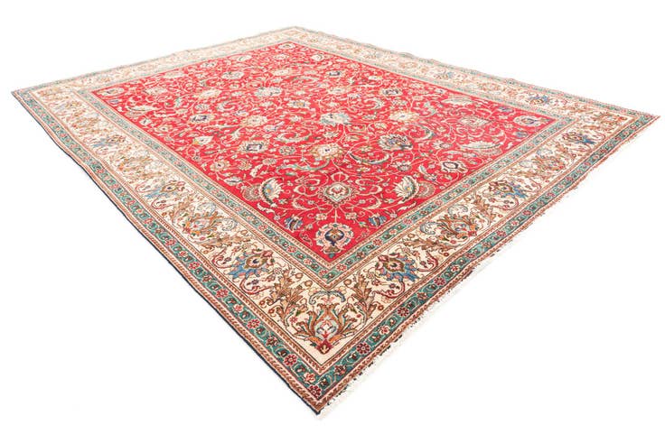 Detail image of 9' 8 x 12' 6 Hand Knotted Tabriz Persian Wool Rug