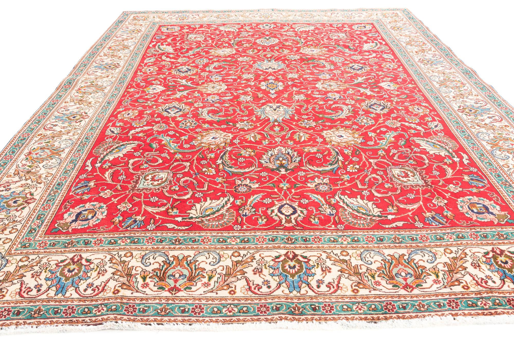 9' 8 x 12' 6 Hand Knotted Tabriz Persian Wool Rug