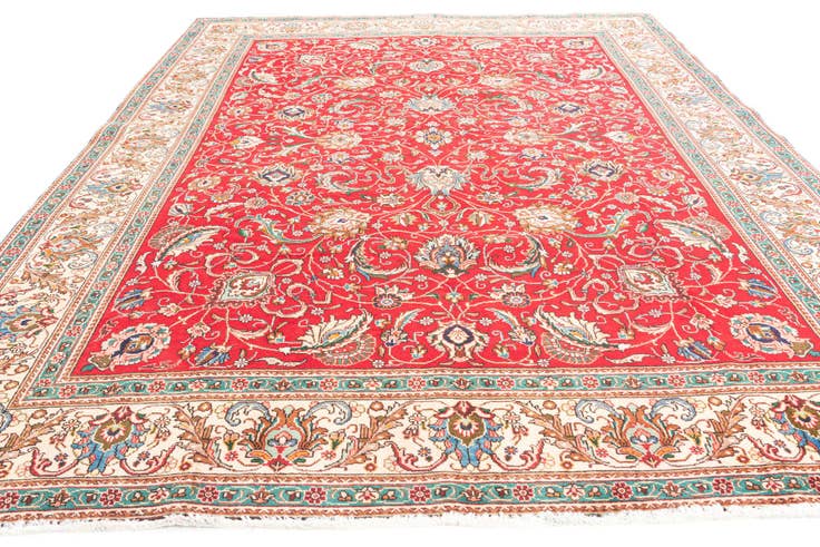 Detail image of 9' 8 x 12' 6 Hand Knotted Tabriz Persian Wool Rug