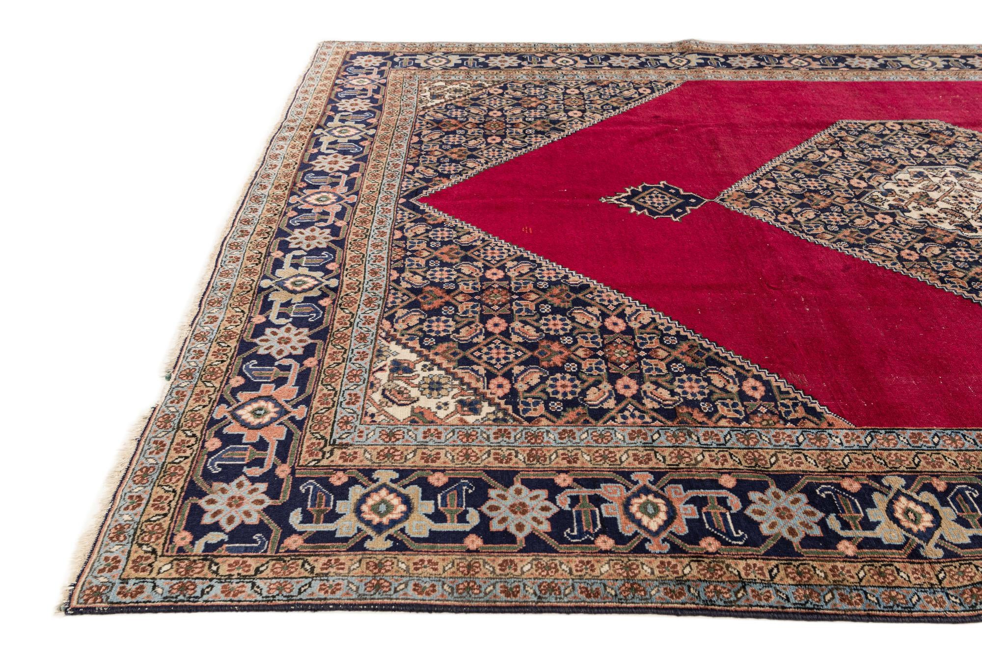 7' 4 x 10' 9 Hand Knotted Tabriz Persian Wool Rug