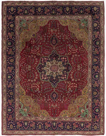 10' x 12' 9 Hand Knotted Tabriz Persian Wool Rug