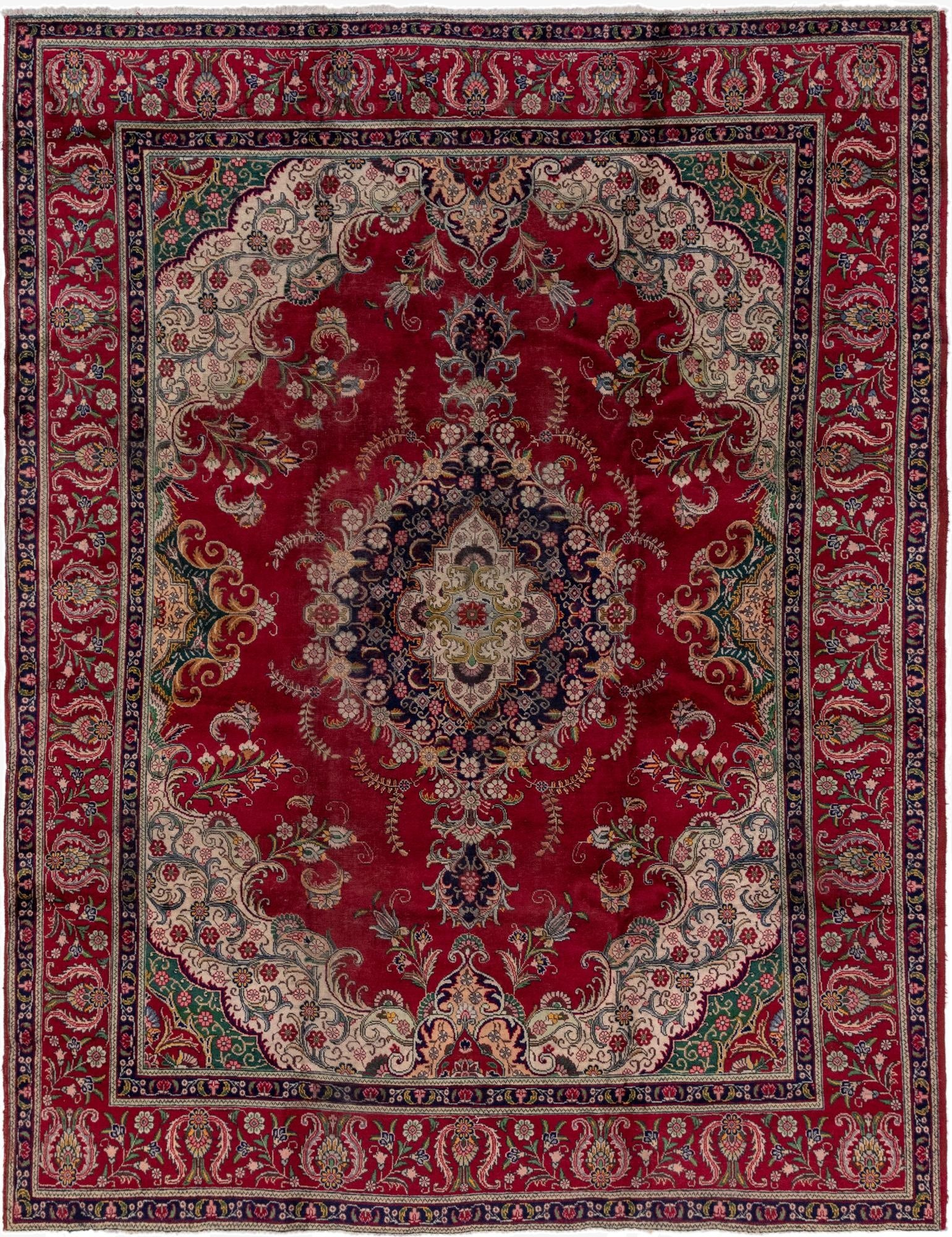 10' x 12' 9  Hand Knotted Tabriz Persian Wool Rug