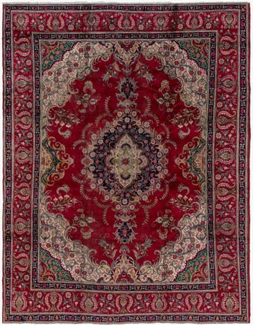 10' x 12' 9 Hand Knotted Tabriz Persian Wool Rug