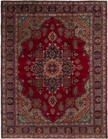10' x 12' 9 Hand Knotted Tabriz Persian Wool Rug
