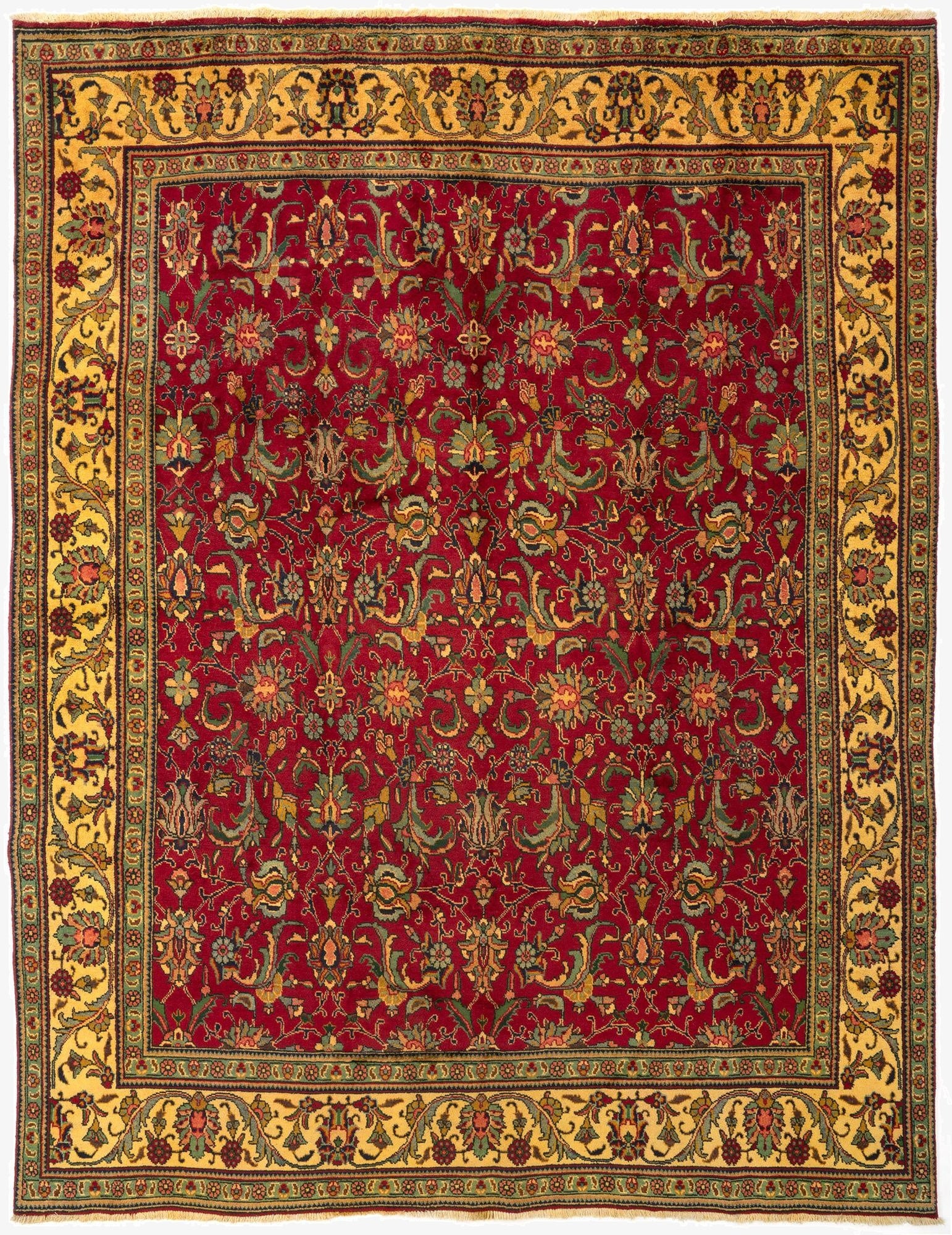 9' 6 x 12' 6  Hand Knotted Tabriz Persian Wool Rug