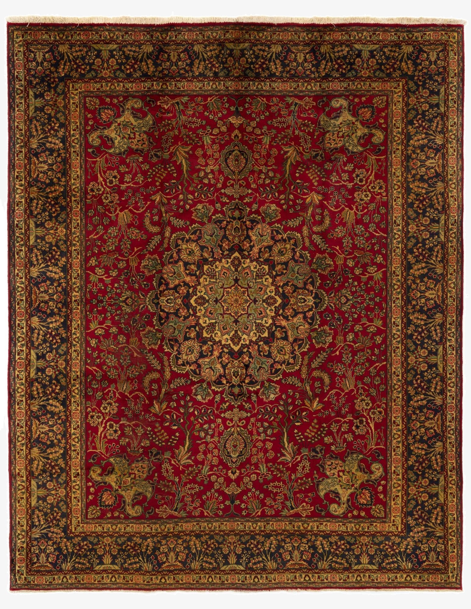 9' 9 x 12' 8  Hand Knotted Tabriz Persian Wool Rug
