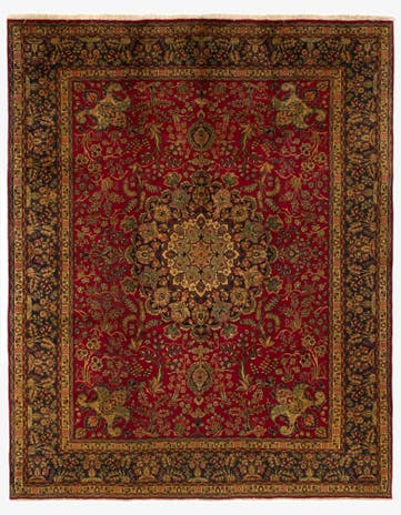 9' 9 x 12' 8 Hand Knotted Tabriz Persian Wool Rug