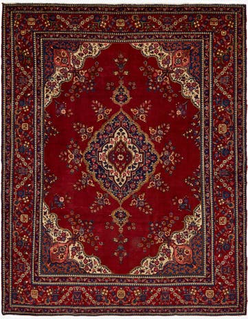 9' 6 x 12' 5 Hand Knotted Tabriz Persian Wool Rug