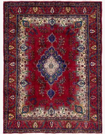 9' 6 x 12' 10 Hand Knotted Tabriz Persian Wool Rug
