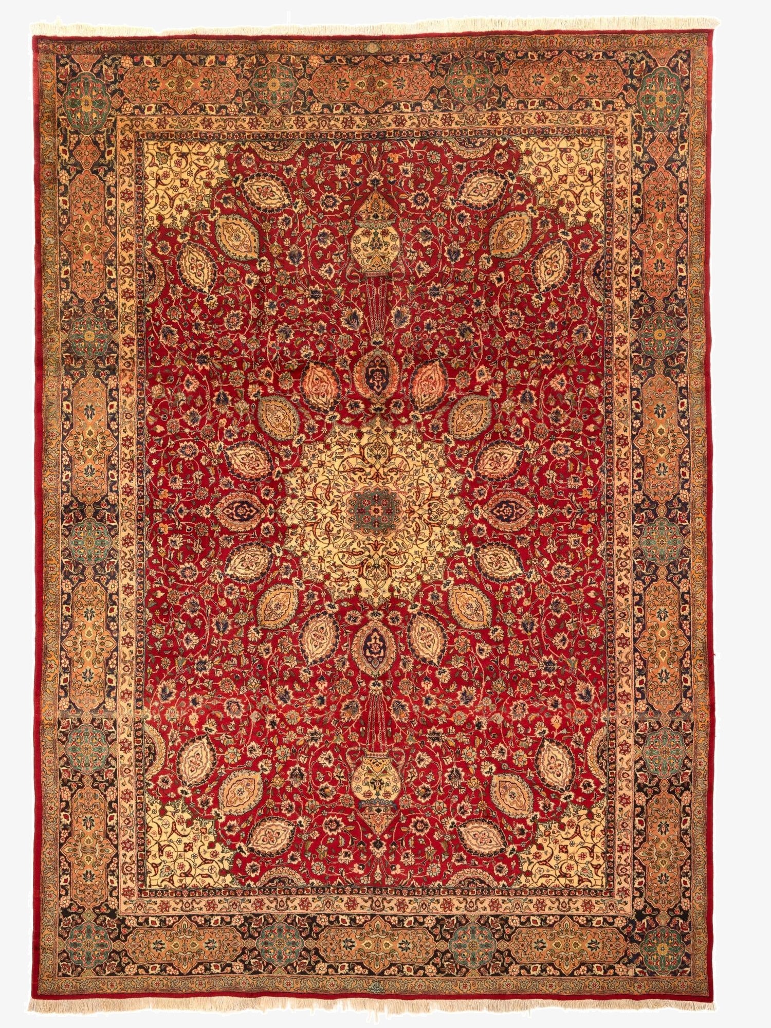 9' 1 x 13' 3  Hand Knotted Tabriz Persian Wool Rug