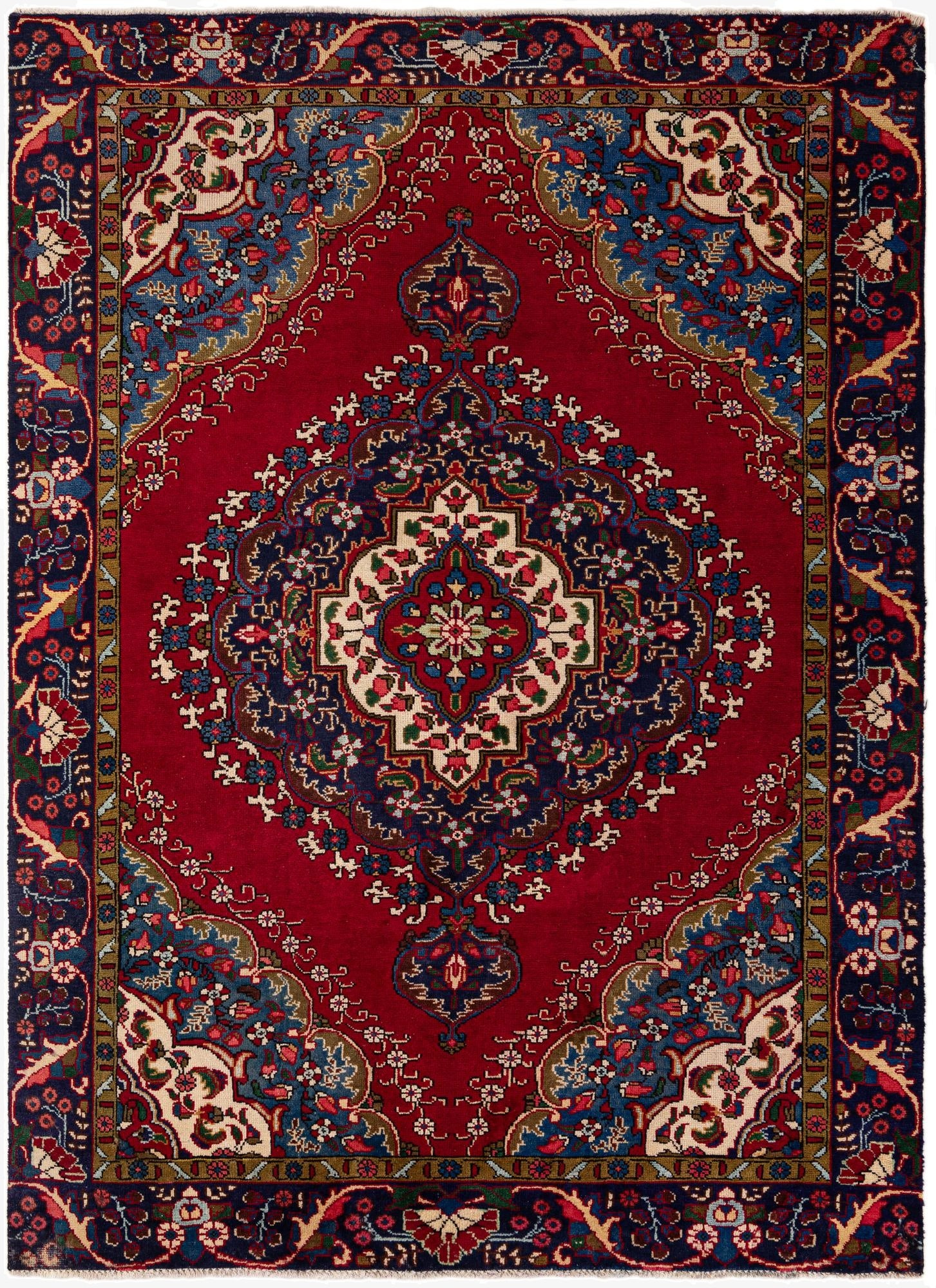 6' 4 x 8' 10  Hand Knotted Tabriz Persian Wool Rug