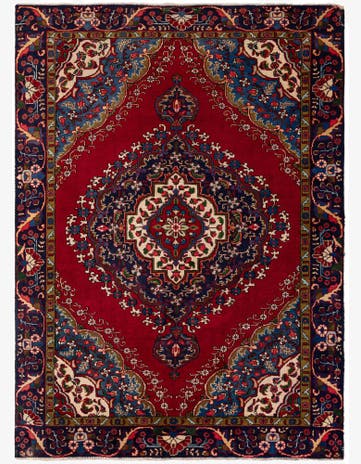 6' 4 x 8' 10 Hand Knotted Tabriz Persian Wool Rug