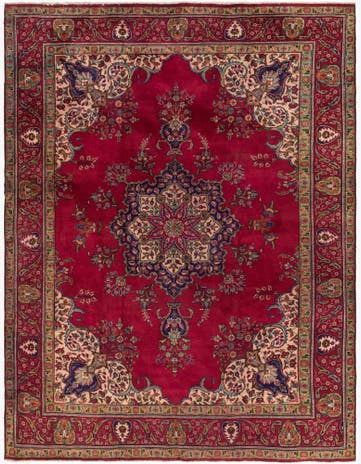 9' 7 x 12' 9 Hand Knotted Tabriz Persian Wool Rug