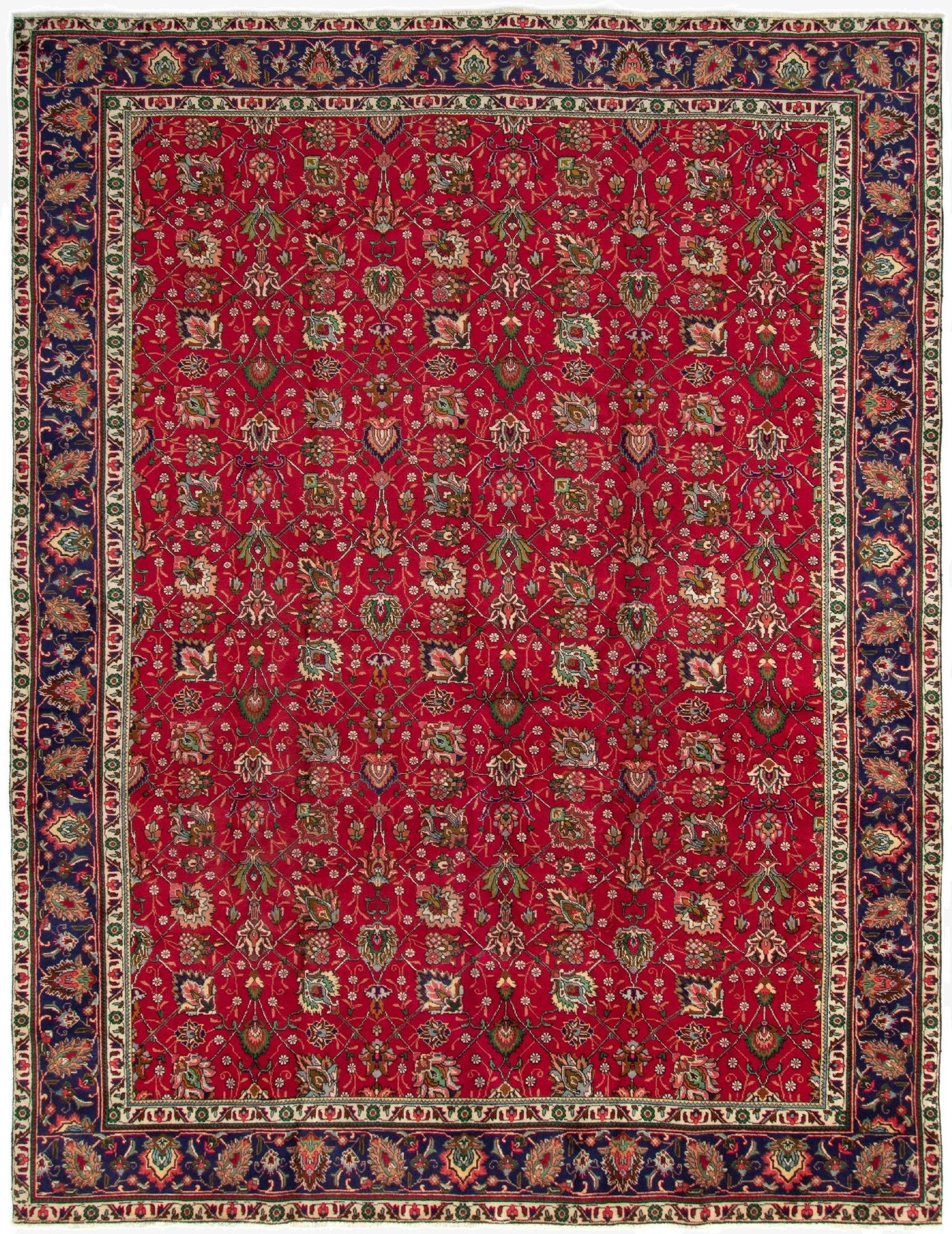 9' 8 x 12' 9  Hand Knotted Tabriz Persian Wool Rug