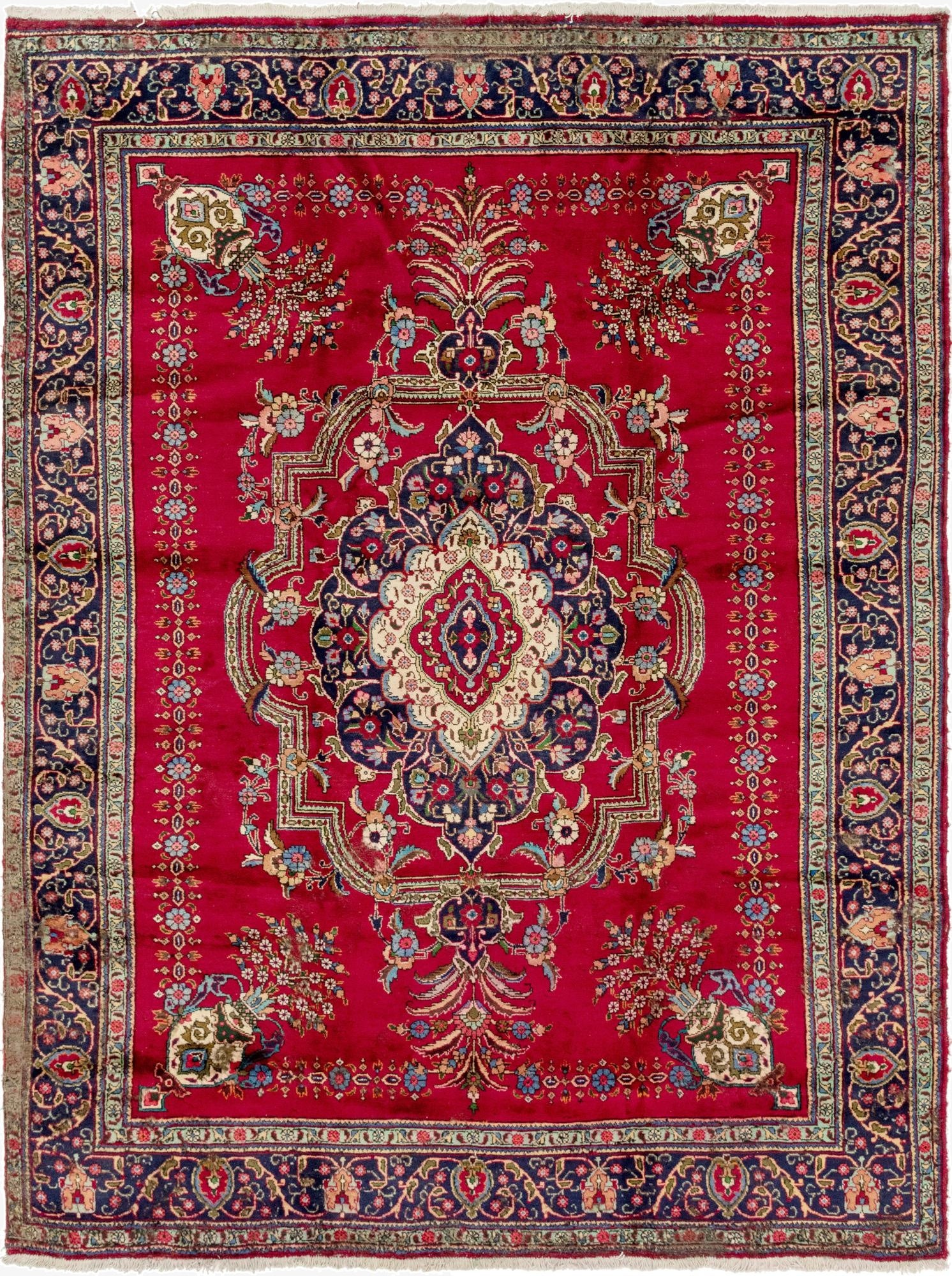 9' 9 x 12' 10  Hand Knotted Tabriz Persian Wool Rug