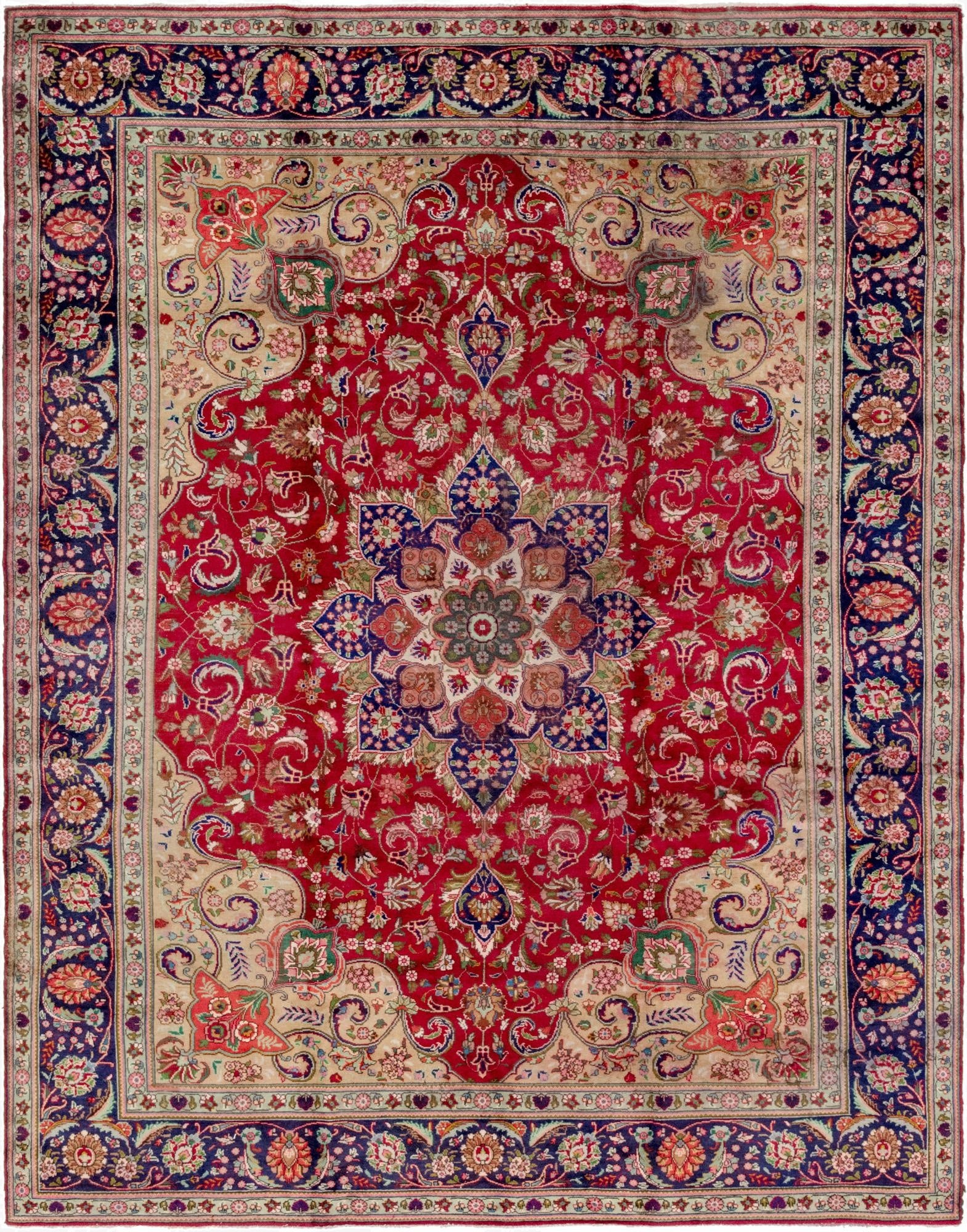 9' 10 x 12' 10  Hand Knotted Tabriz Persian Wool Rug