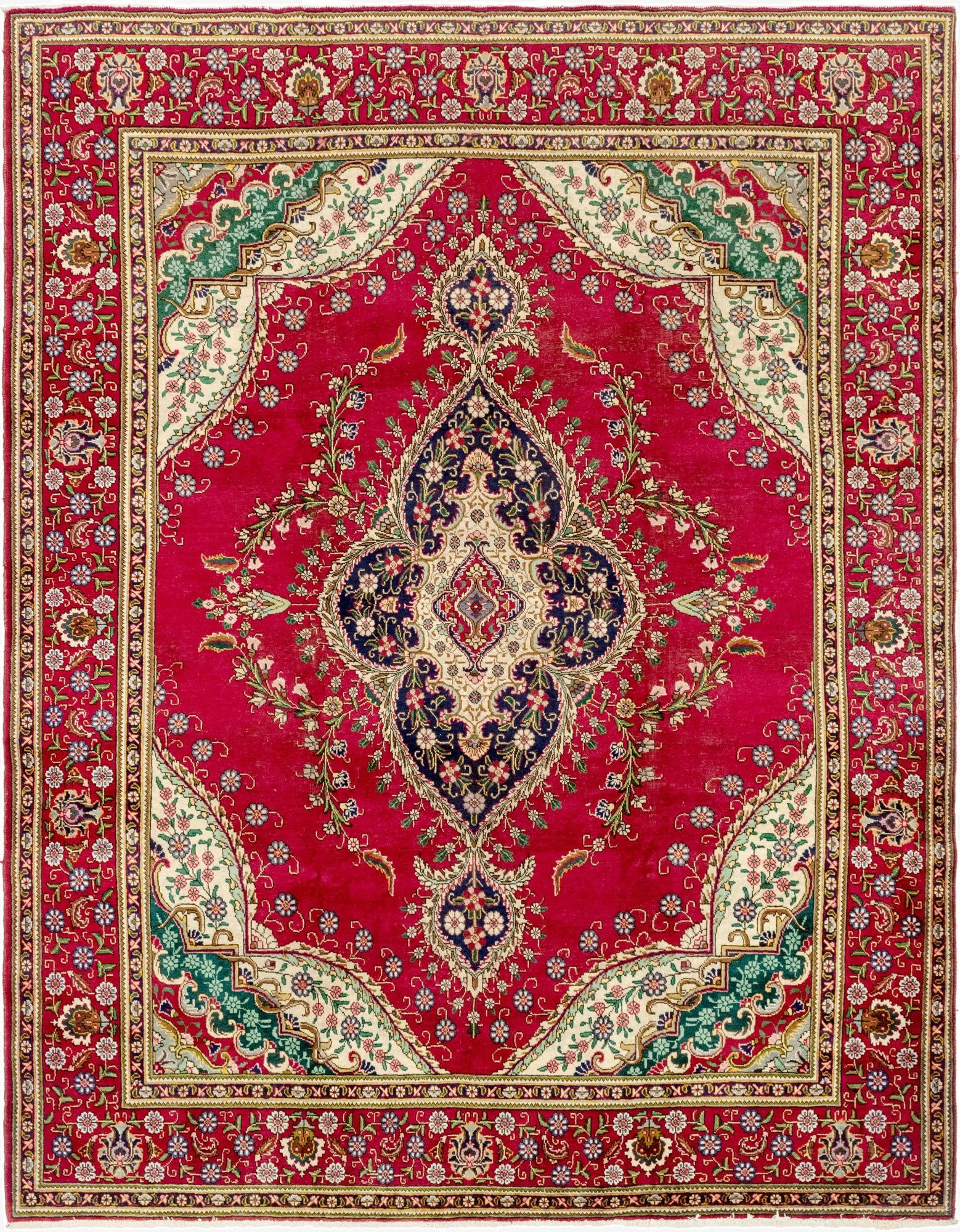 9' 10 x 12' 10  Hand Knotted Tabriz Persian Wool Rug