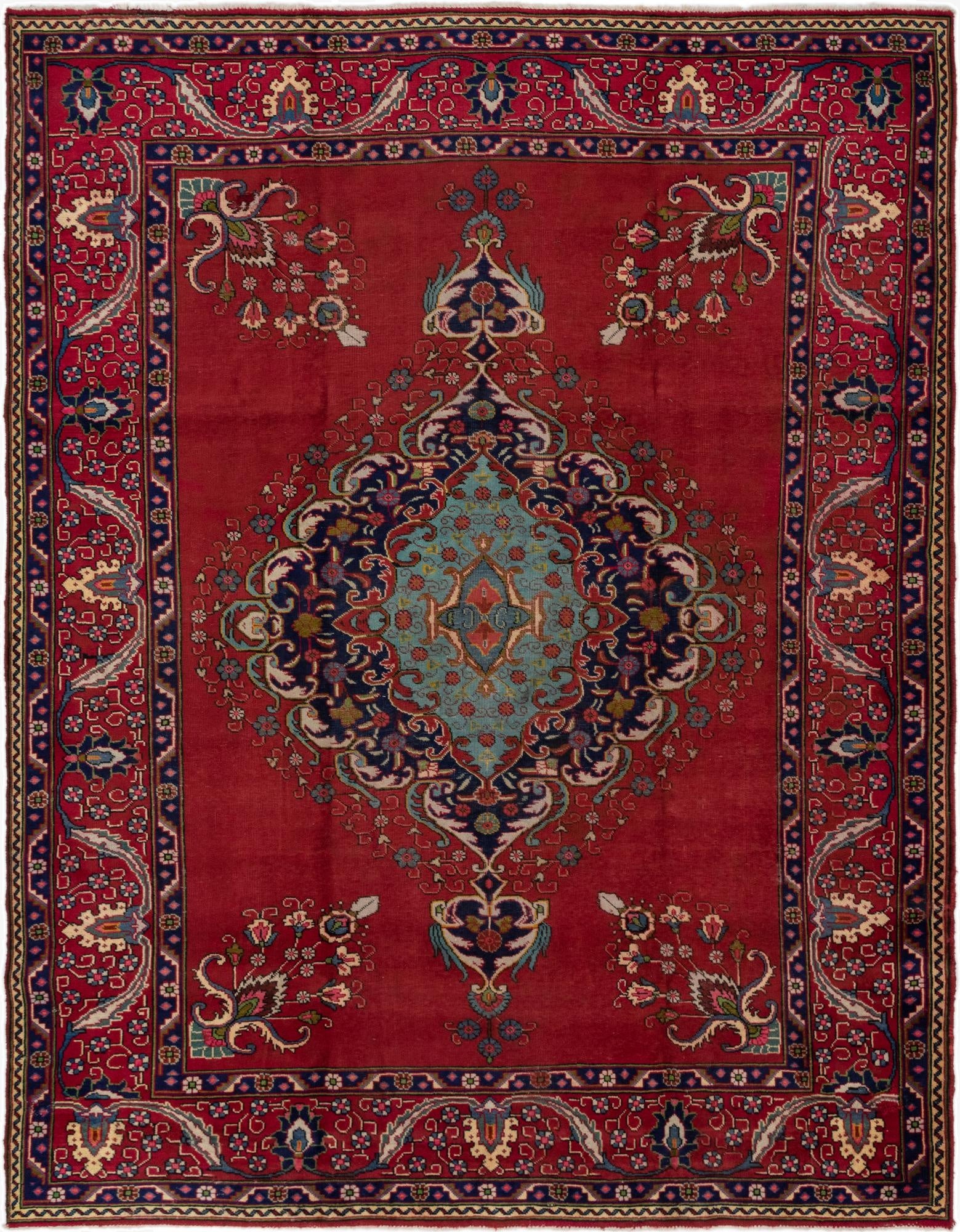 9' 10 x 12' 9 Hand Knotted Tabriz Persian Wool Rug