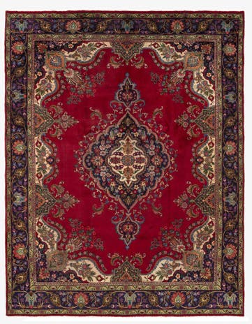 9' 9 x 12' 6 Hand Knotted Tabriz Persian Wool Rug