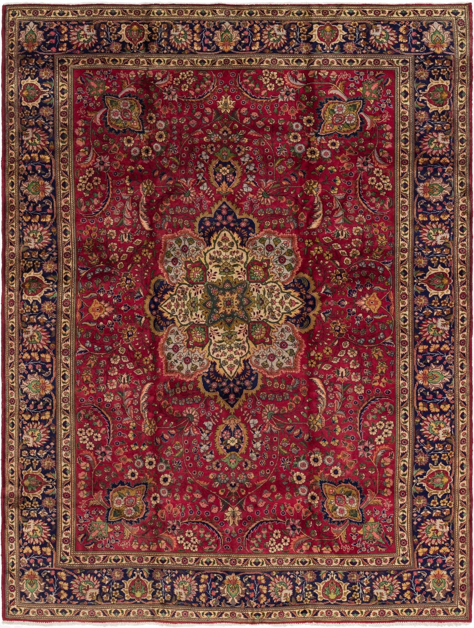 9' 9 x 12' 8  Hand Knotted Tabriz Persian Wool Rug