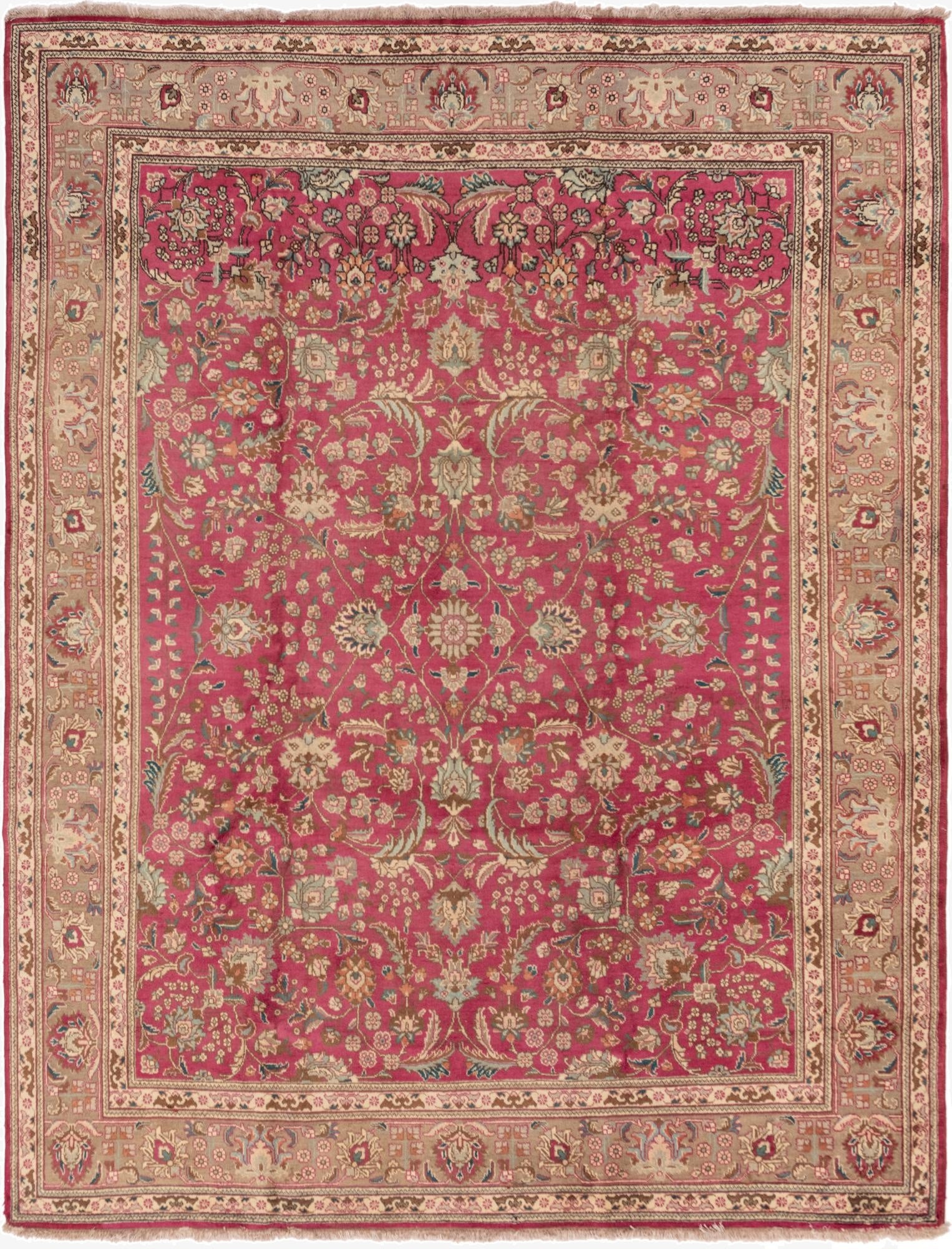 9' 10 x 12' 10  Hand Knotted Tabriz Persian Wool Rug