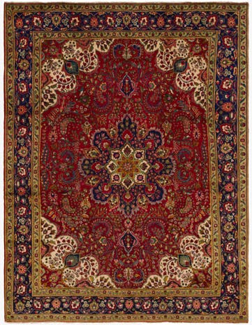 9' 7 x 12' 10 Hand Knotted Tabriz Persian Wool Rug