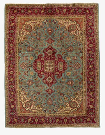 9' 7 x 12' 8 Hand Knotted Tabriz Persian Wool Rug