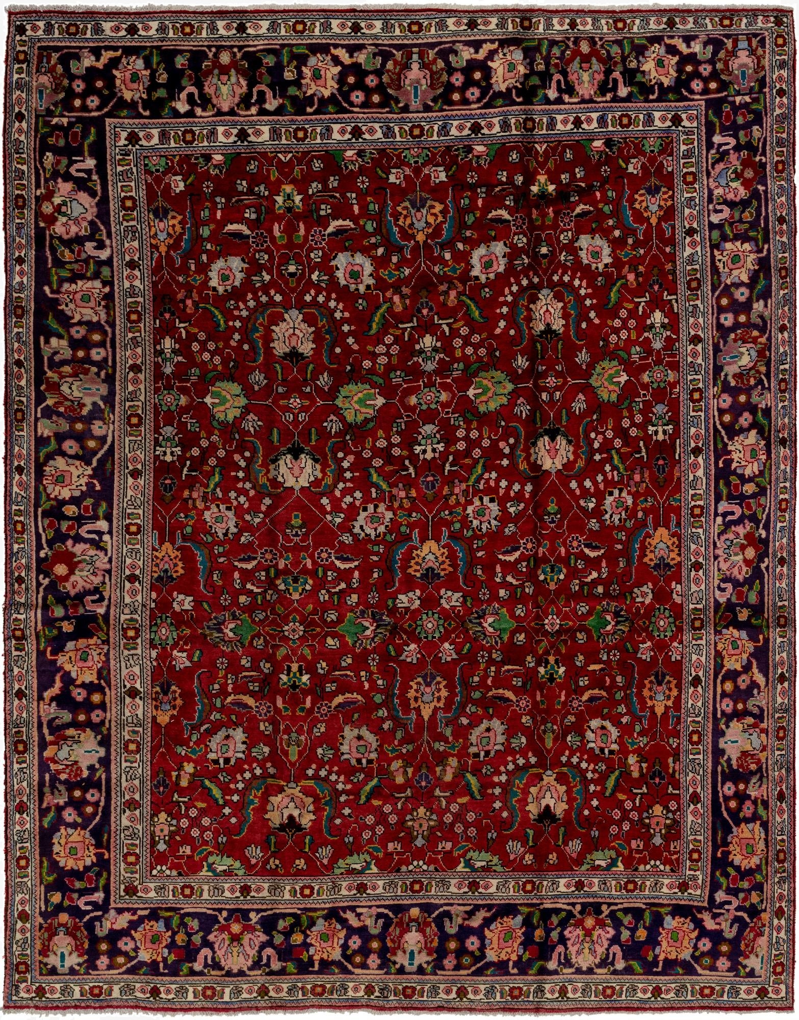 9' 10 x 13'  Hand Knotted Tabriz Persian Wool Rug