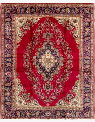10' x 12' 6 Hand Knotted Tabriz Persian Wool Rug
