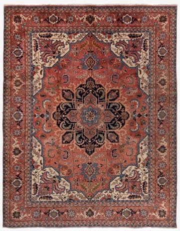9' 9 x 12' 7 Hand Knotted Tabriz Persian Wool Rug