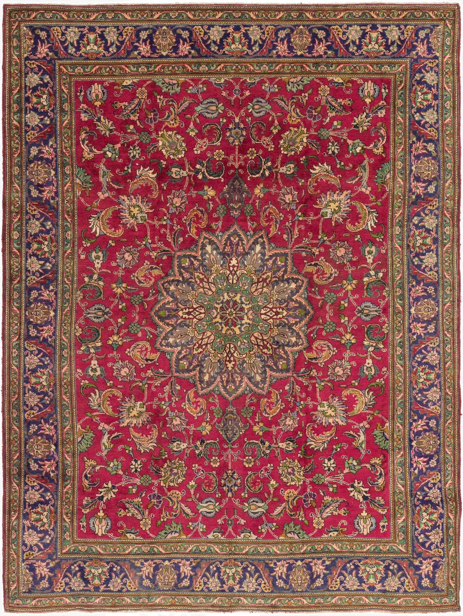 9' 10 x 13' 2  Hand Knotted Tabriz Persian Wool Rug