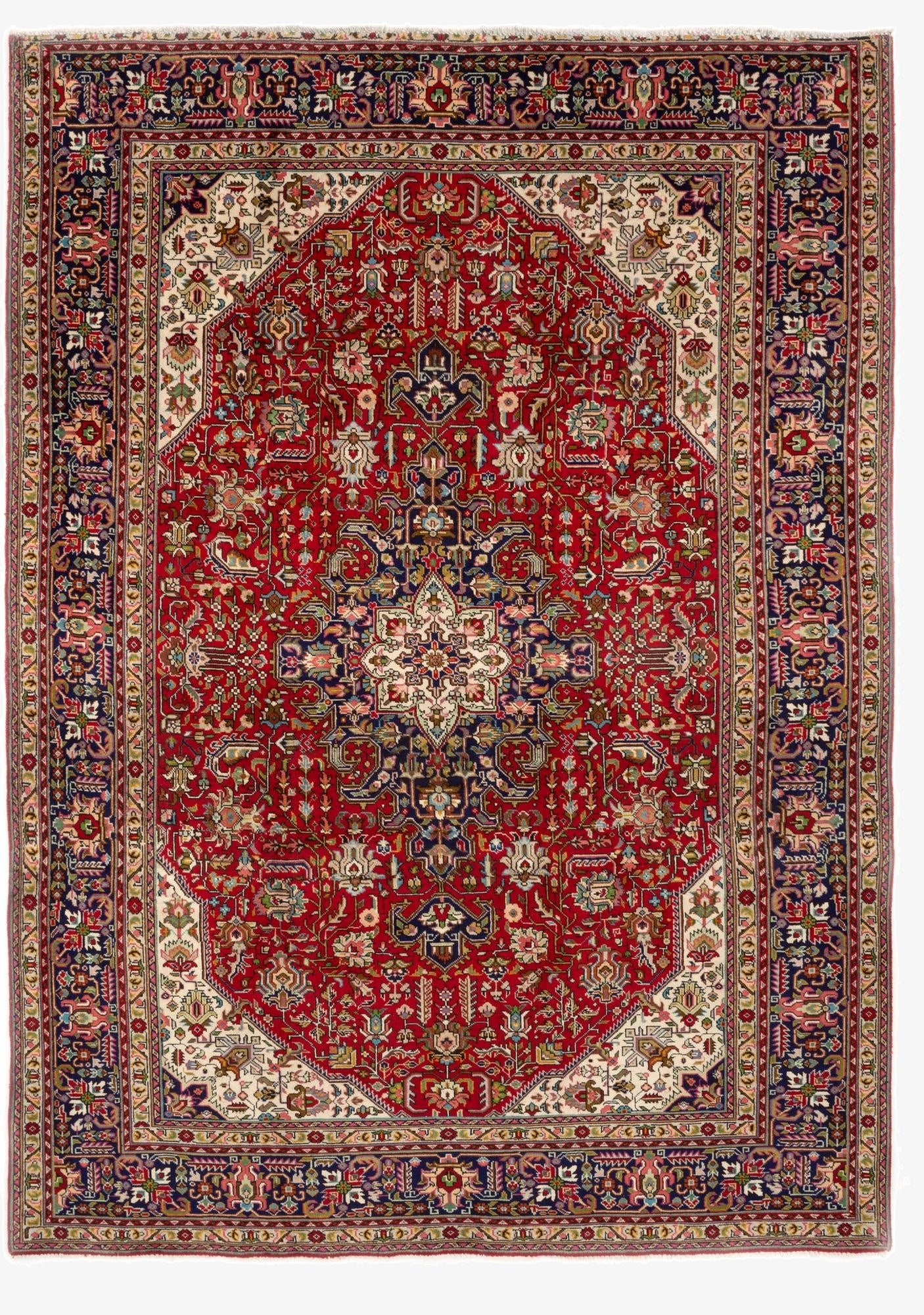6' 6 x 9' 6 Tabriz Wool Rug