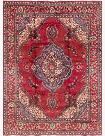 9' 7 x 13' 3 Hand Knotted Tabriz Persian Wool Rug