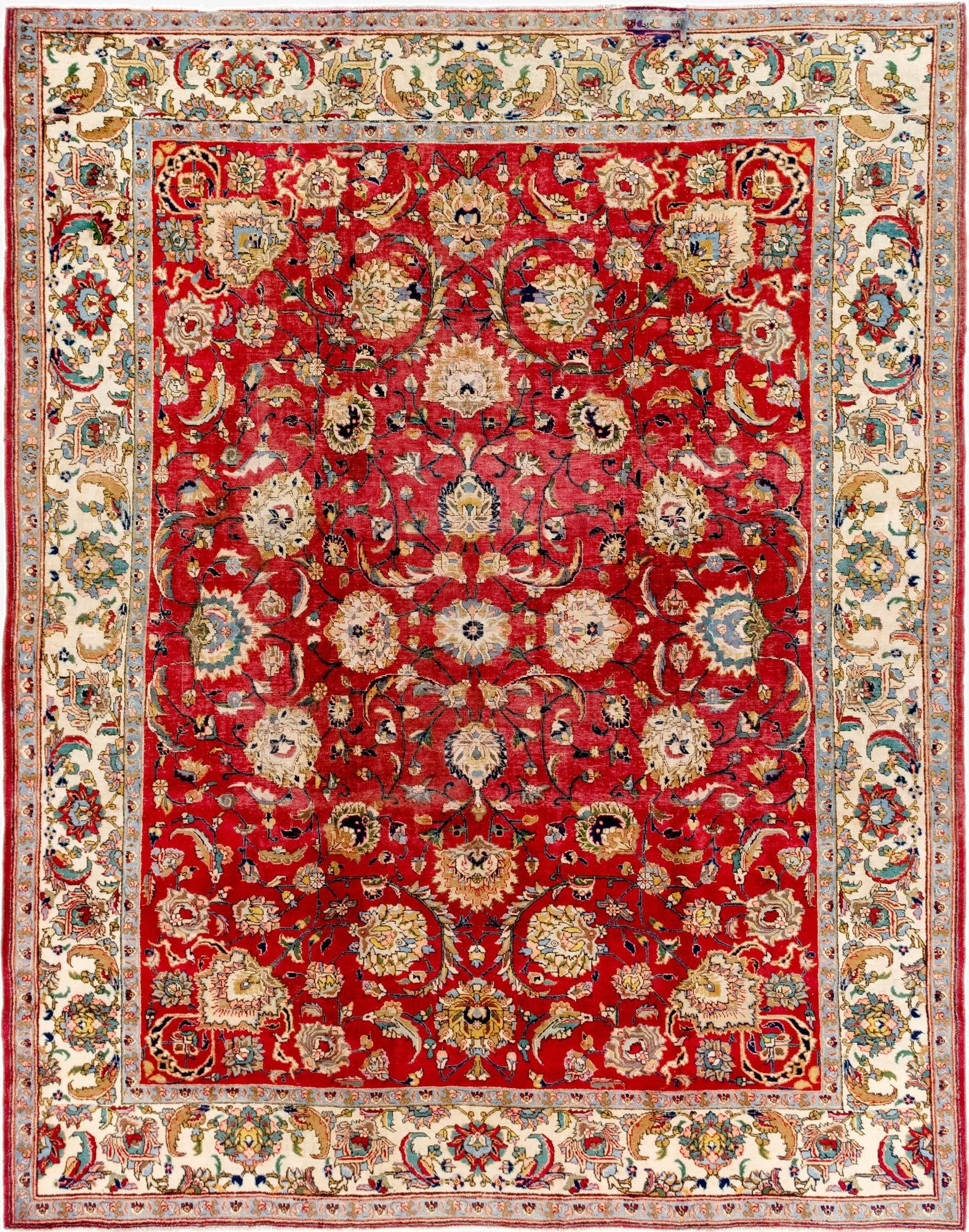 10' x 12' 7  Hand Knotted Tabriz Persian Wool Rug