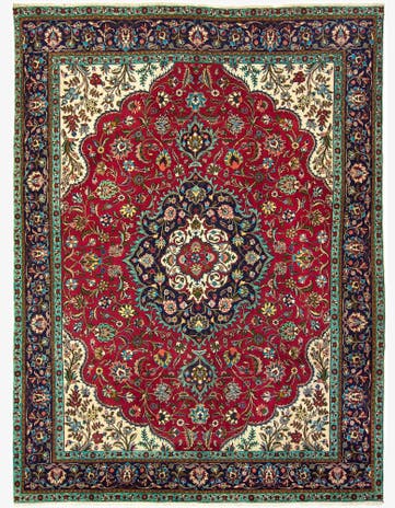 9' 10 x 13' Hand Knotted Tabriz Persian Wool Rug