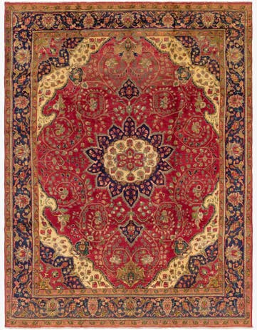 9' 7 x 12' 10 Hand Knotted Tabriz Persian Wool Rug