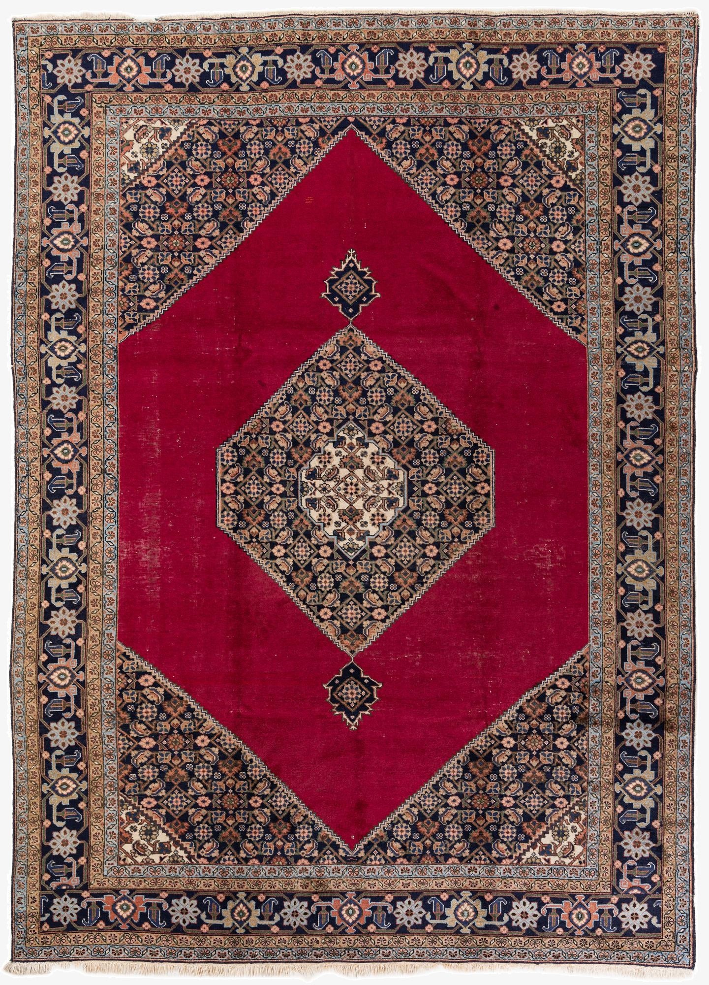 7' 4 x 10' 9  Hand Knotted Tabriz Persian Wool Rug