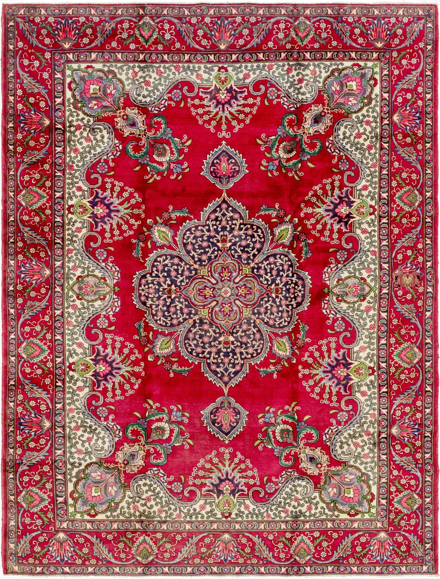 9' 7 x 12' 7  Hand Knotted Tabriz Persian Wool Rug