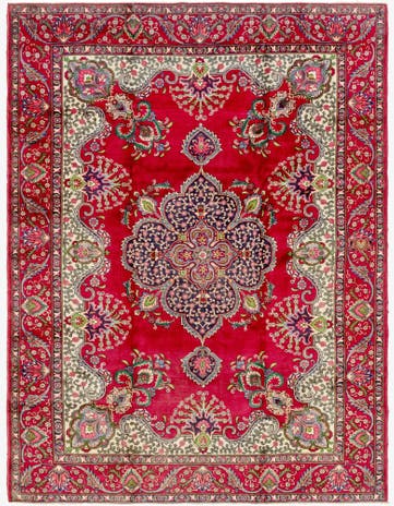 9' 7 x 12' 7 Hand Knotted Tabriz Persian Wool Rug