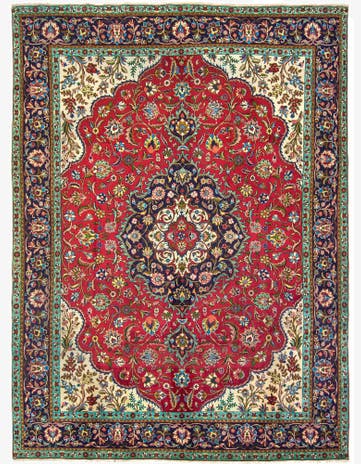 9' 9 x 13' 1 Hand Knotted Tabriz Persian Wool Rug