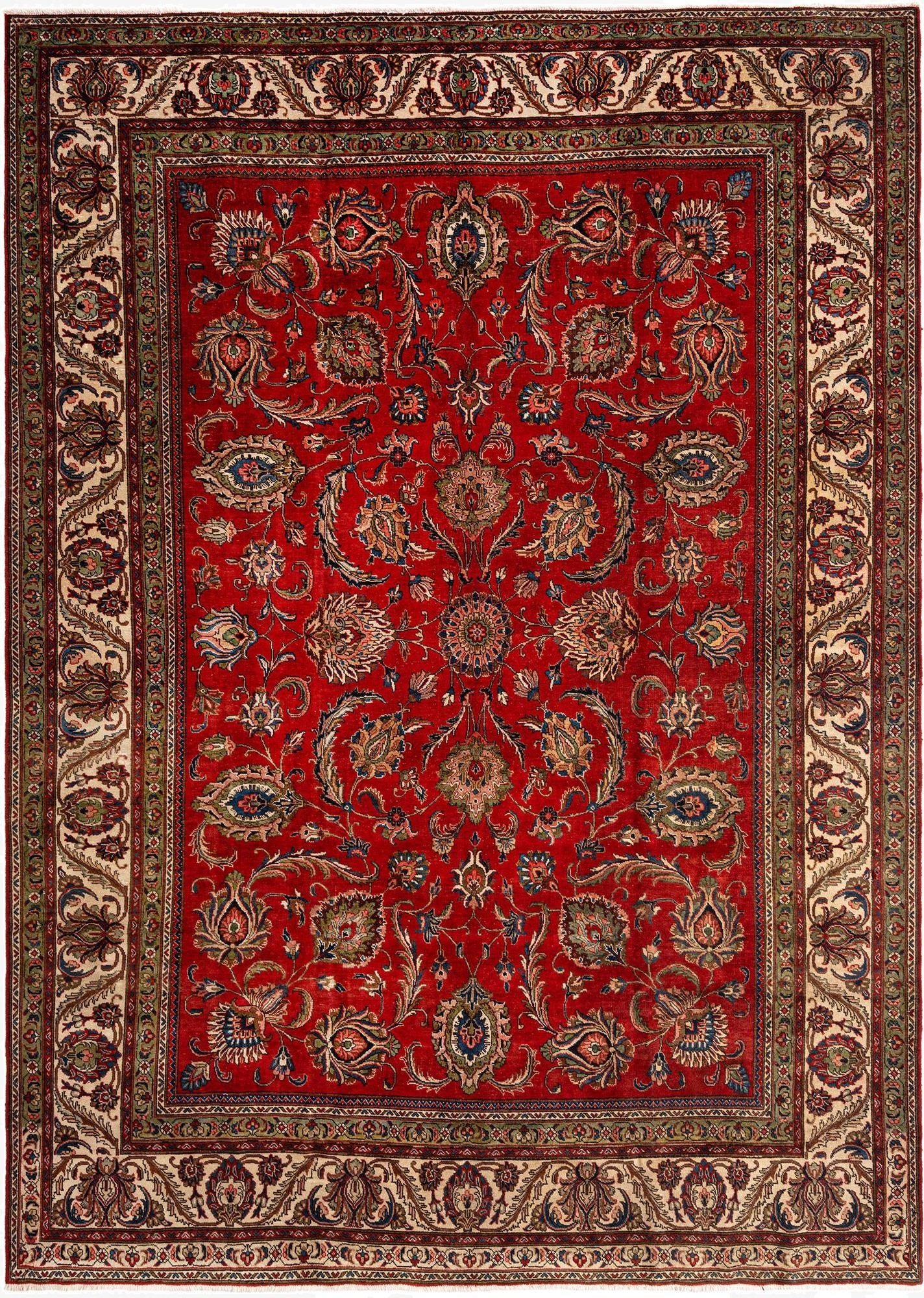 9' 10 x 13' 7 Tabriz Wool Rug