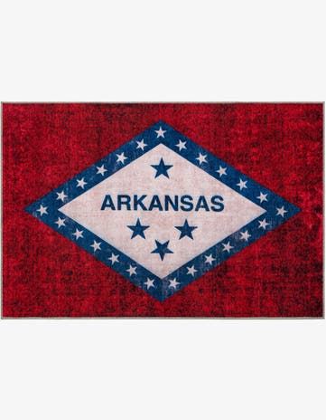 Red Arkansas The Flag Collection Rug