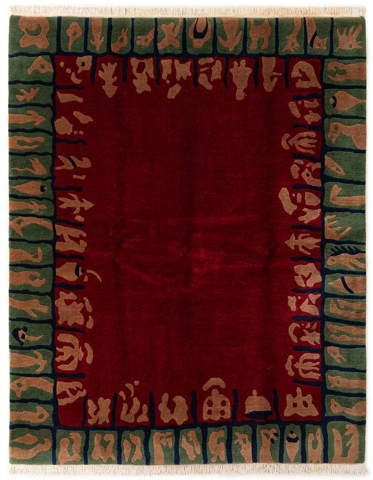 Detail image of 5' 10 x 7' 9 Hand Knotted Tibet Wool Rug